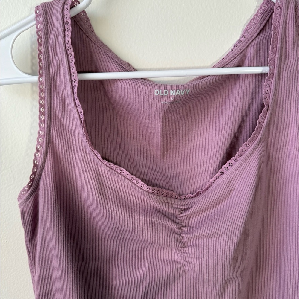 Old Navy Women's Purple Lace-Trim Tank Top